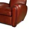 Fauteuil club cuir Gentleman cognac, zoom accoudoir