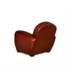 Fauteuil club cuir Gentleman cognac vue de 3/4 dos