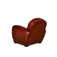 Fauteuil club cuir Gentleman cognac vue de 3/4 dos