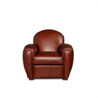 Fauteuil club cuir Gentleman cognac vue de face