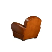 Fauteuil club Auteuil havane, vue de 3/4 dos