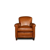 Fauteuil club cuir Passy miel vue de face