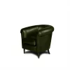 Fauteuil club cuir Harry's vert anglais vue de 3/4