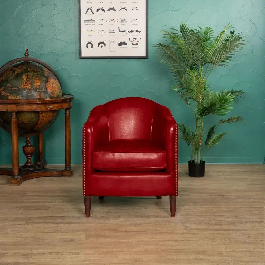 fauteuil club cuir rouge coco 1929