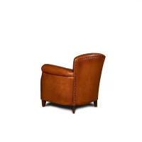 Fauteuil club cuir Parisien havane vue de 3/4 dos