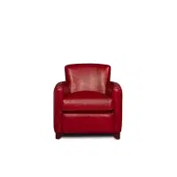 Fauteuil club cuir Belle Époque rouge vue de face