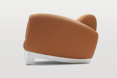 Fauteuil club DS57 by Franz Romero en cuir au design vintage inspiré des années 80