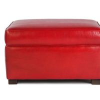 Repose-pied club rectangulaire rouge, vue de face