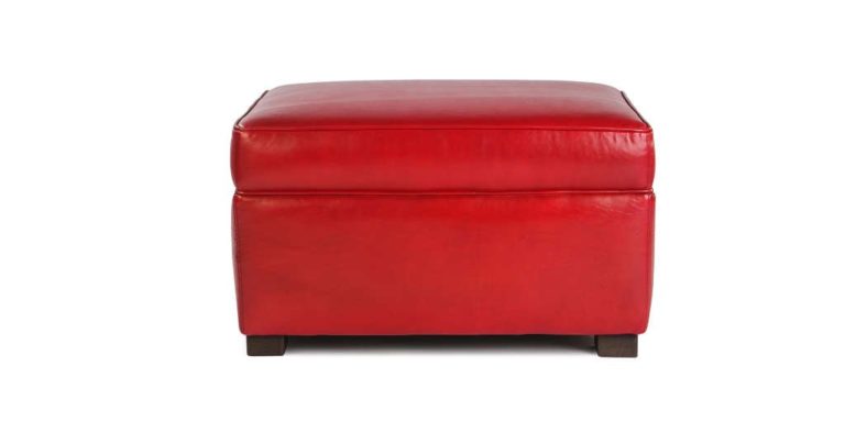Repose-pied club rectangulaire rouge, vue de face