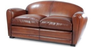 corniche canapé 2 places cuir cognac