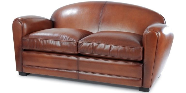 corniche canapé 2 places cuir cognac