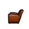 Fauteuil club cuir Joseph havane nuancé vue de profil