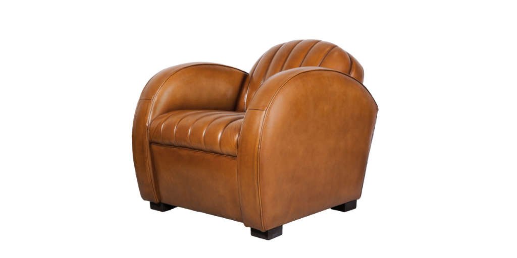 Fauteuils (la paire) Club Clark de style Anglais en cuir Havane