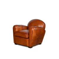 Fauteuil club cuir Longchamp havane