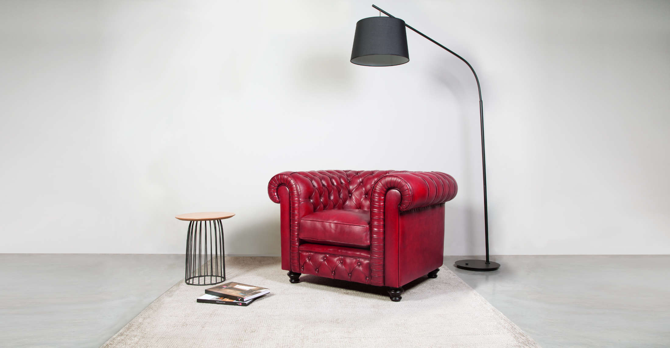 Fauteuil Club Chesterfield Churchill rouge