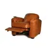 fauteuil club cuir relax Grand carré havane