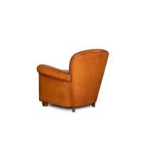 Fauteuil club cuir Gaston miel vue de 3/4 dos