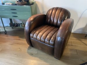Fauteuil club Corvette couleur chocolat vintage