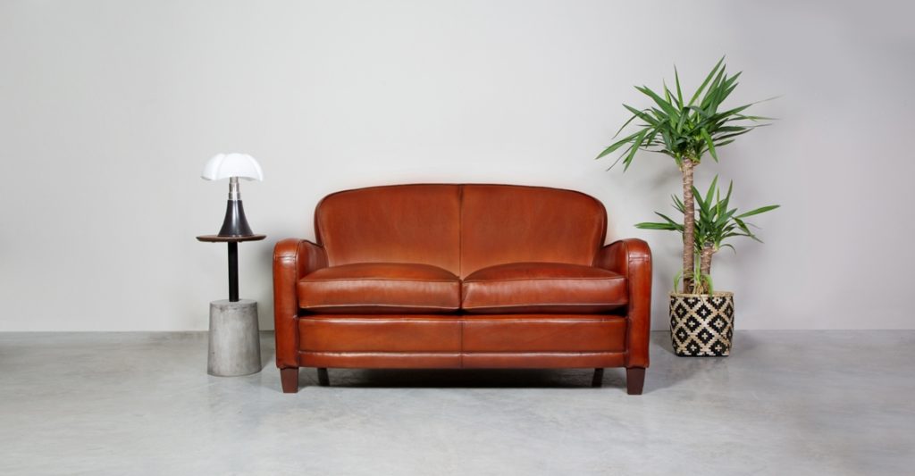 Bridge 2 seater club sofa in basane leather