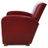 Deauville, fauteuil, cuir rouge, côté