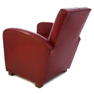 Deauville, fauteuil, cuir rouge, dos