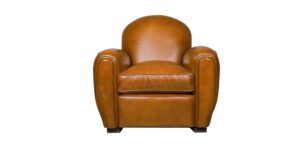 Gentleman, fauteuil club, cuir rustique, face