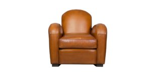 Hemingway, fauteuil, cuir rustique, face