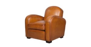 Hemingway, fauteuil, cuir rustique, face