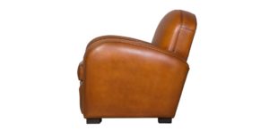 Hemingway, fauteuil, cuir rustique, côté
