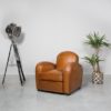 Hemingway, fauteuil, cuir rustique, face