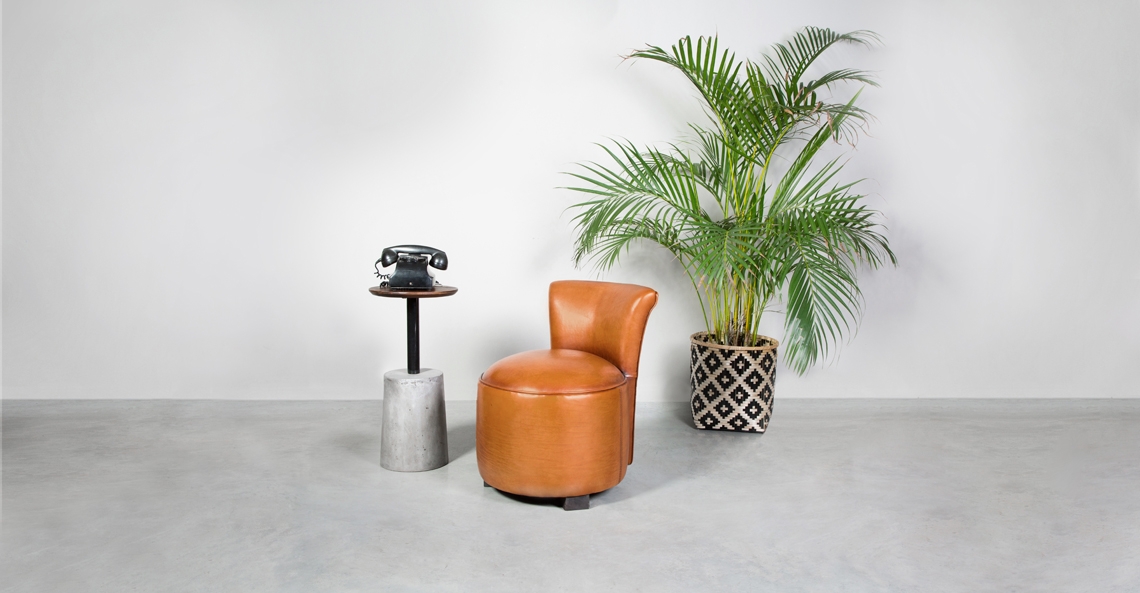 Josephine, club fireside chair in leather