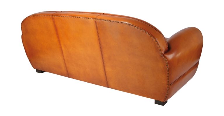 Jules, canapé club convertible, cuir rustique, dos